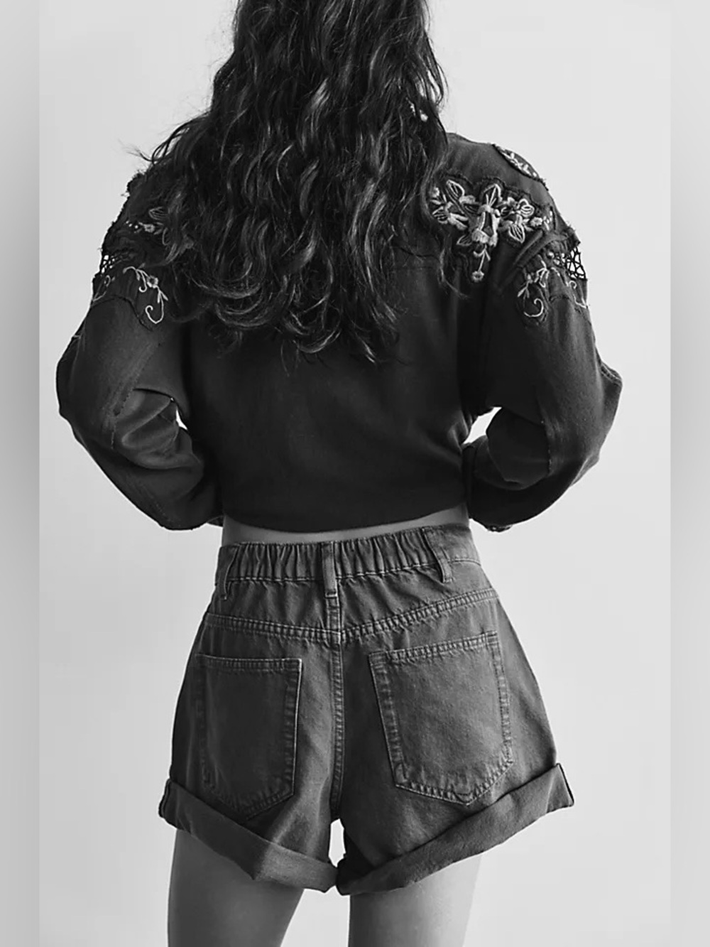 Free People We The Free Danni Shorts NWT Size L Army Green - Picture 7 of 8